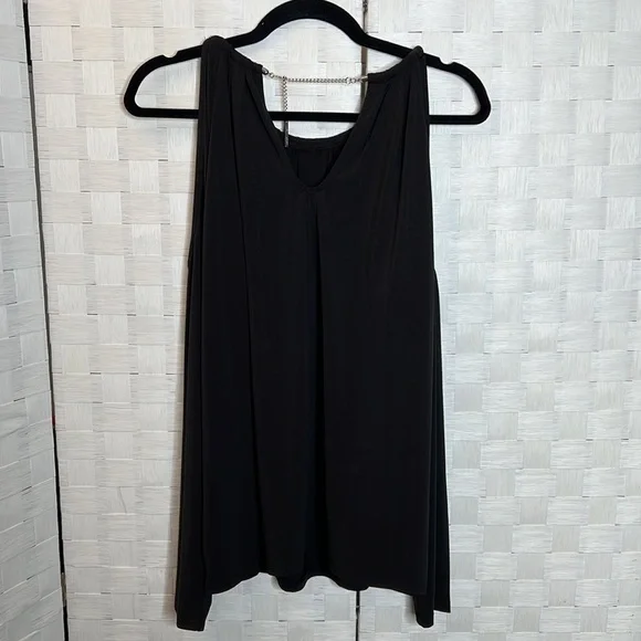 𝅺MICHAEL Kors Black Shoulder Out Blouse SZ L - Picture 4 of 6